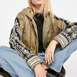Free People Golden Quills Military Parka